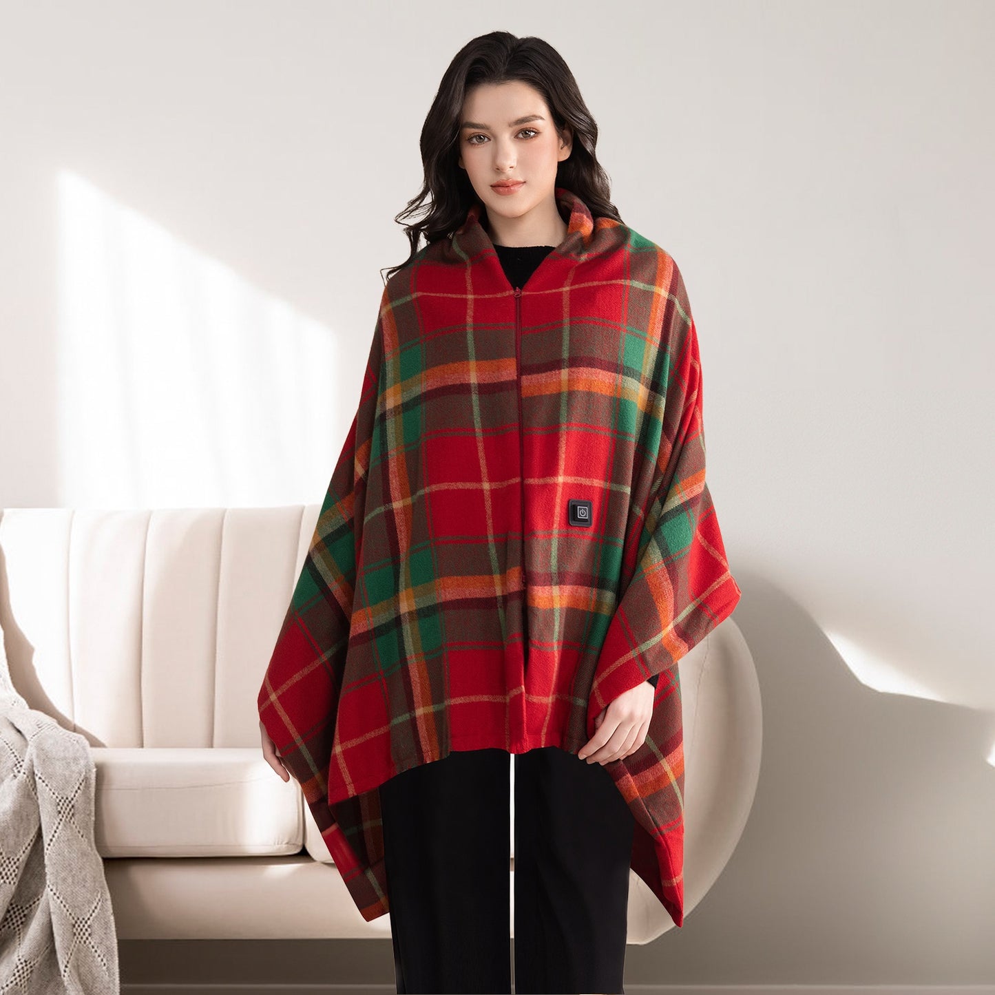 USB Heated Shawl with 3 Heat Levels and Zipper