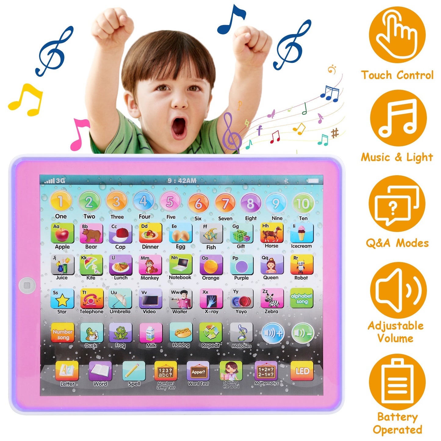 Educational Learning Tablet Toy for Kids Ages 2-7