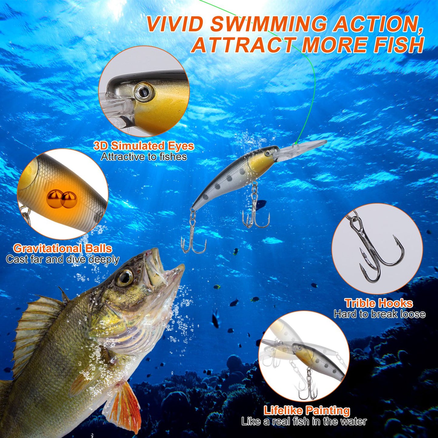 Fishing Lures Kit 375-Piece with Tackle Box