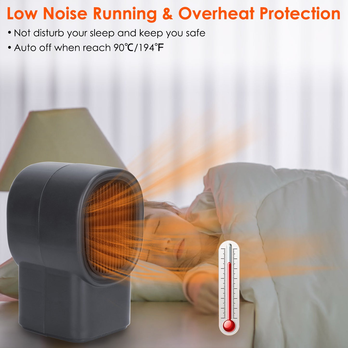 400W Portable Electric Space Heater for Home & Office