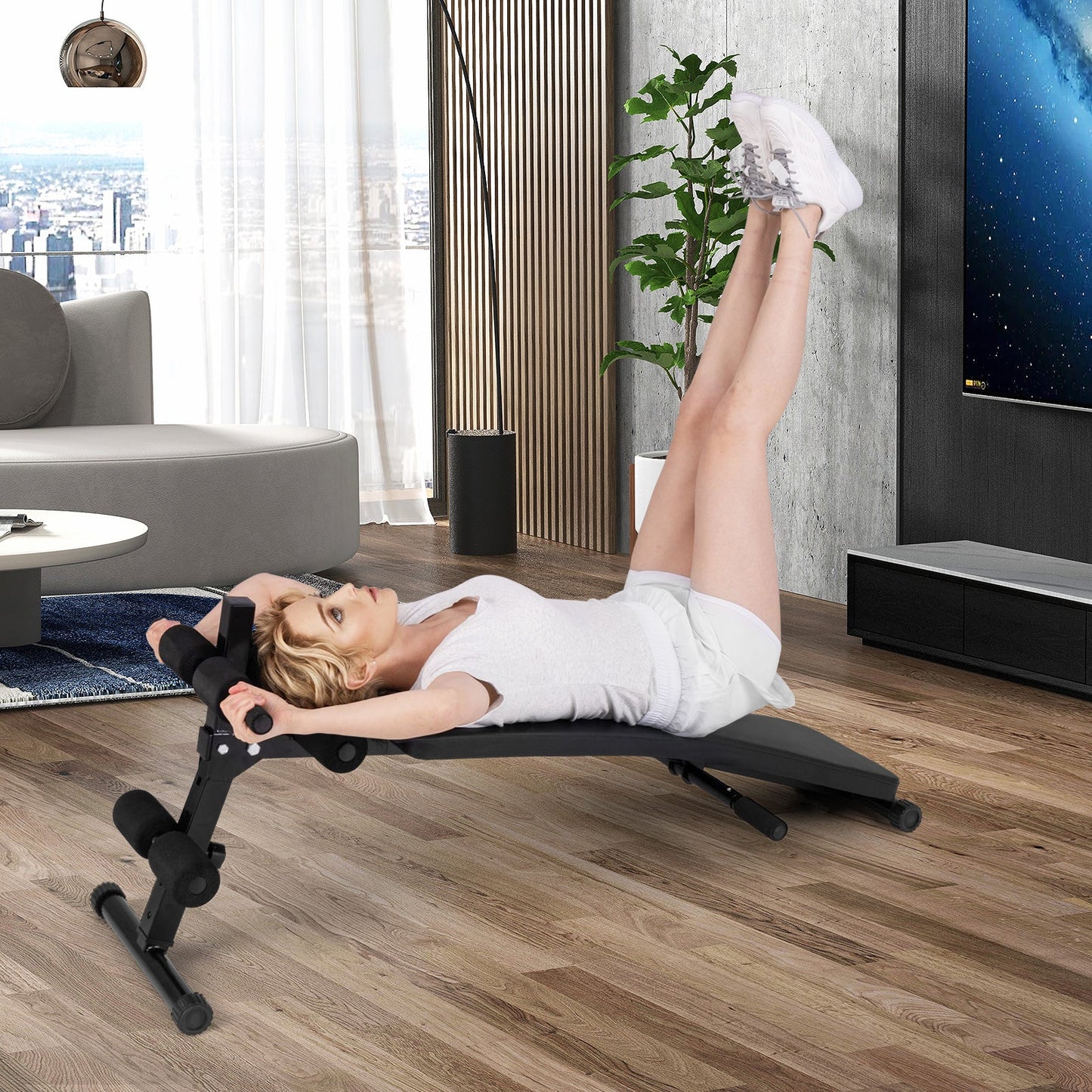 Adjustable Decline Sit Up Bench for Exercise for Home Gym
