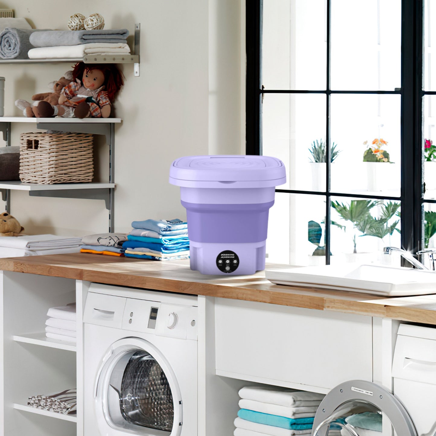 Portable Foldable Washing Machine 8L with 3 Wash Modes