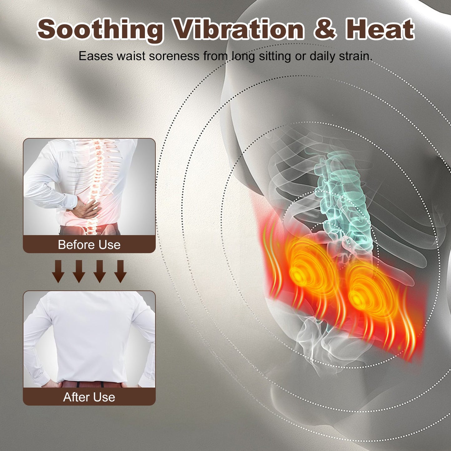 Electric Lumbar Massager Pillow with Heat & Vibration
