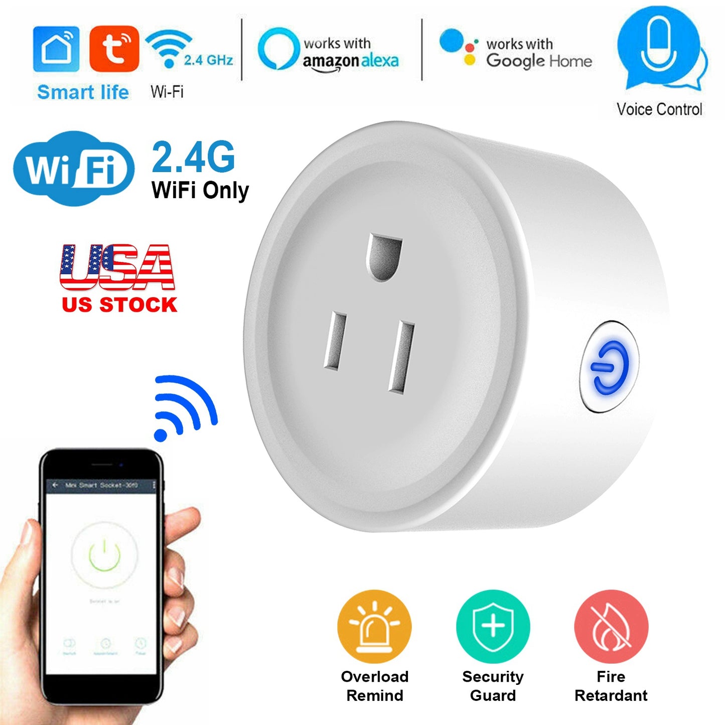 Smart Plug with WiFi and Voice Control for Alexa & Google