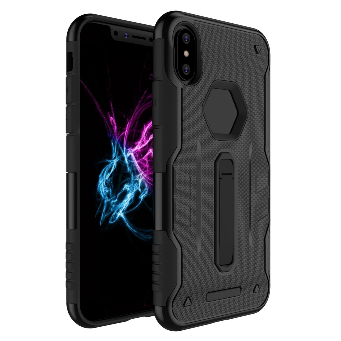iPhone X Rugged Case with Kickstand - Dual Layer Protection