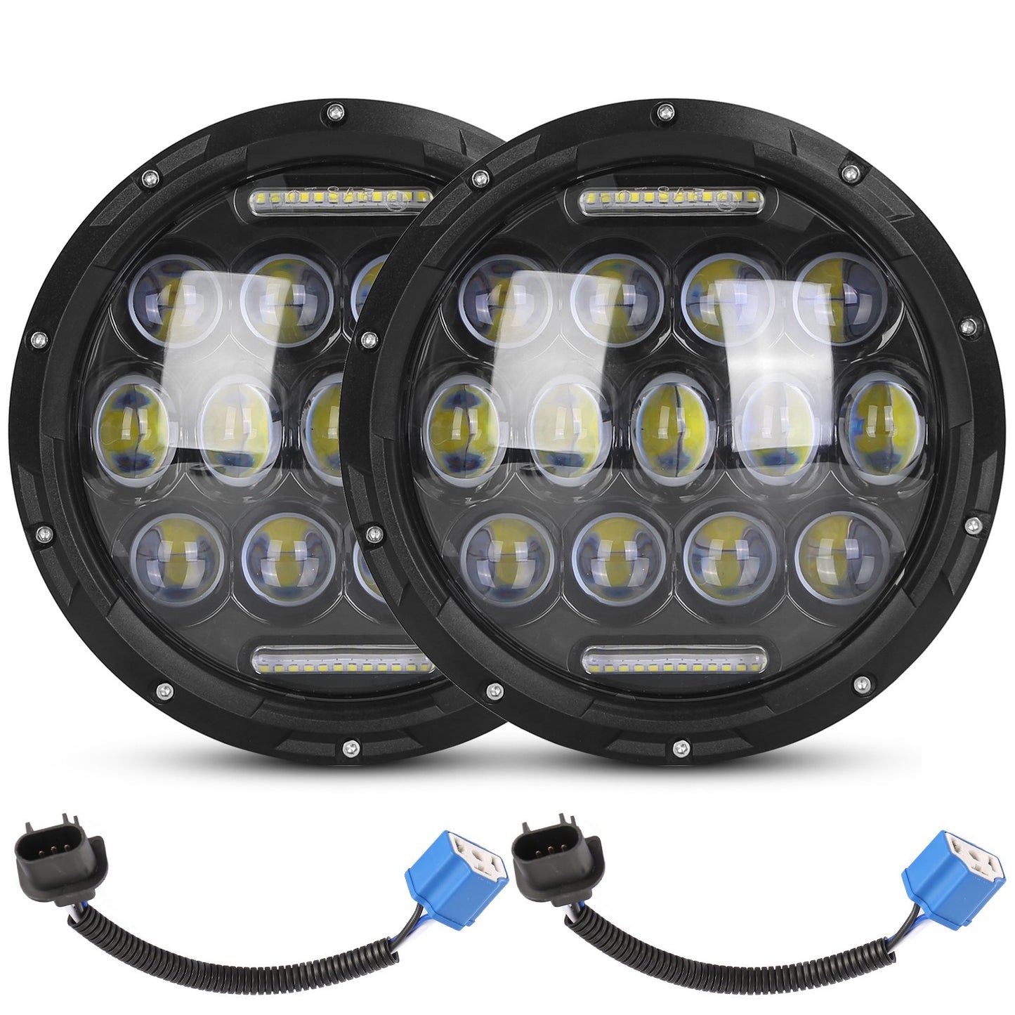7 Inch Round LED Headlights 75W with DRL for Jeep Wrangler