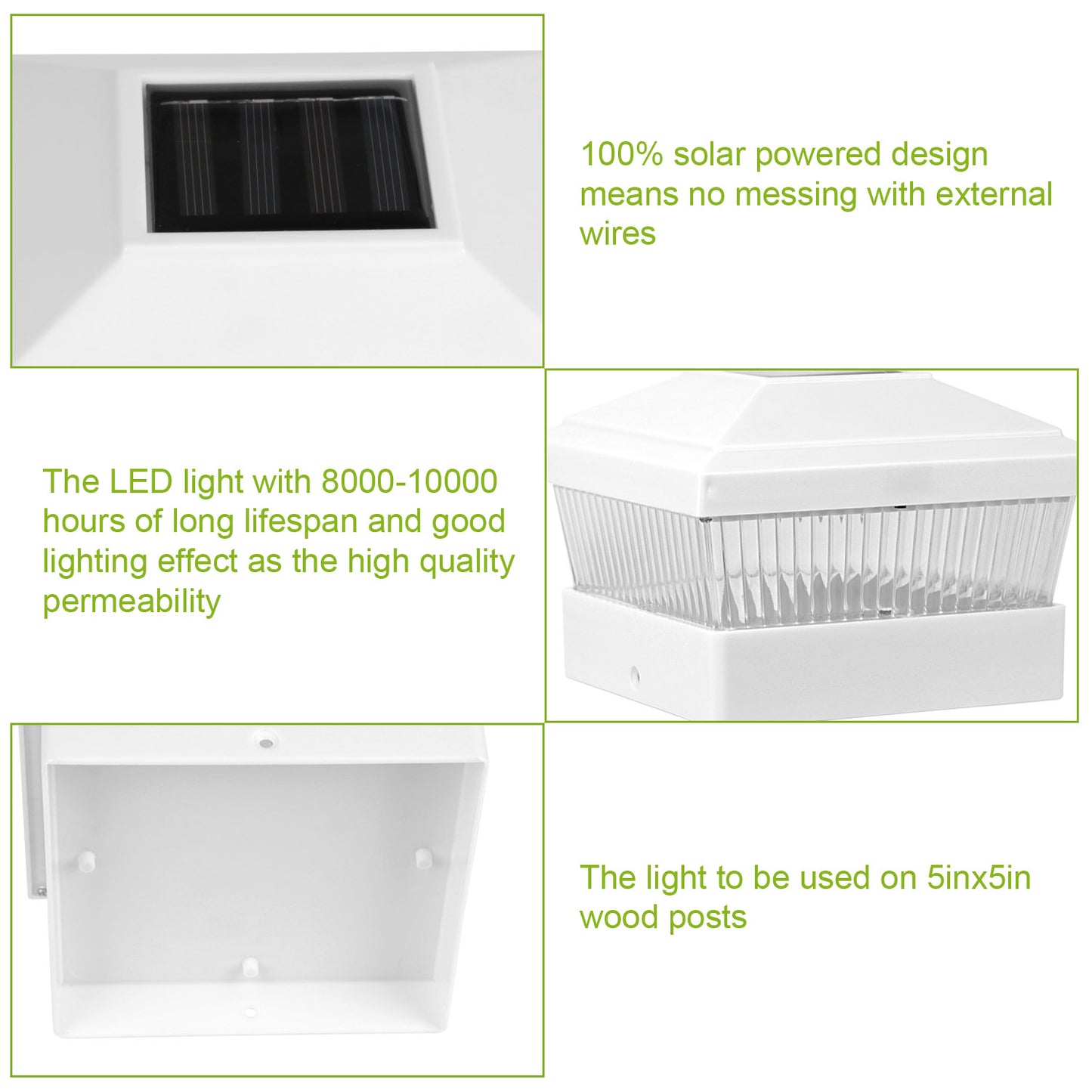 Solar Post Cap Light for 5x5 Inch Fence & Deck Posts