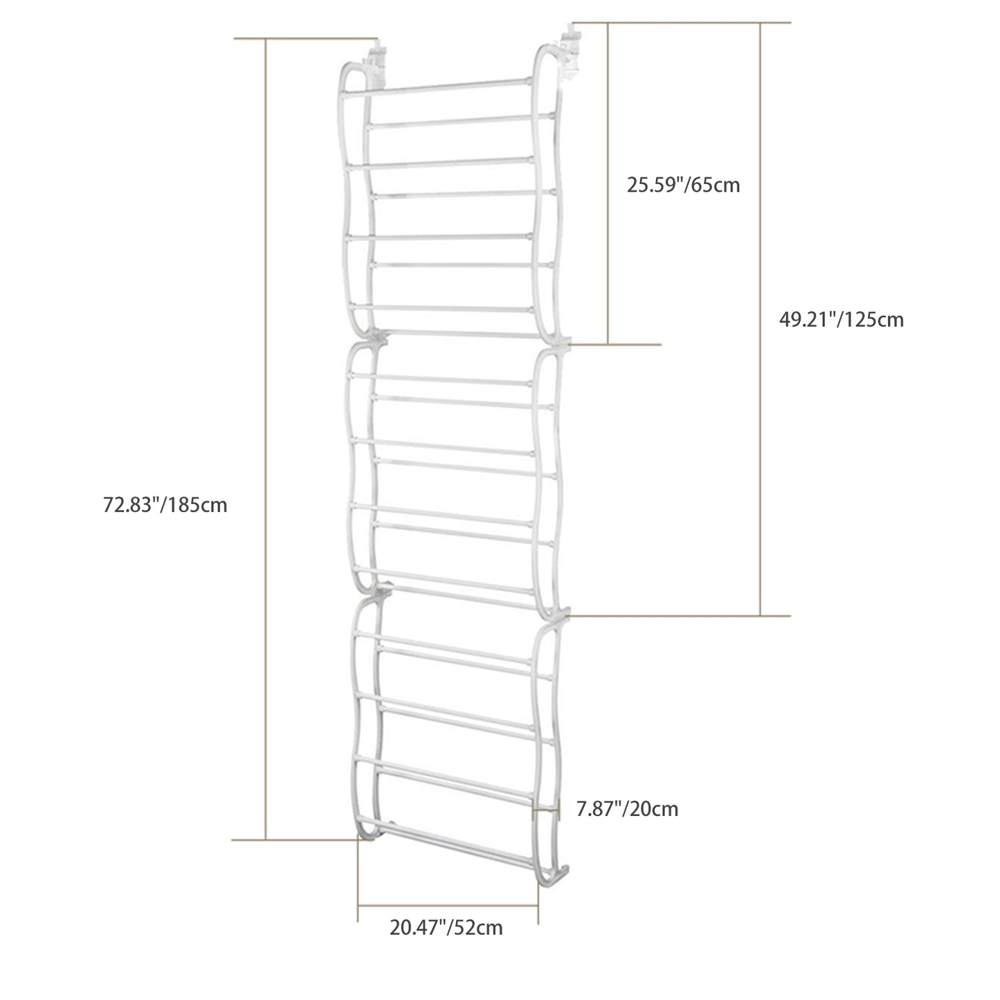 Over-The-Door Shoe Rack 12 Tier Organizer for 36 Pairs