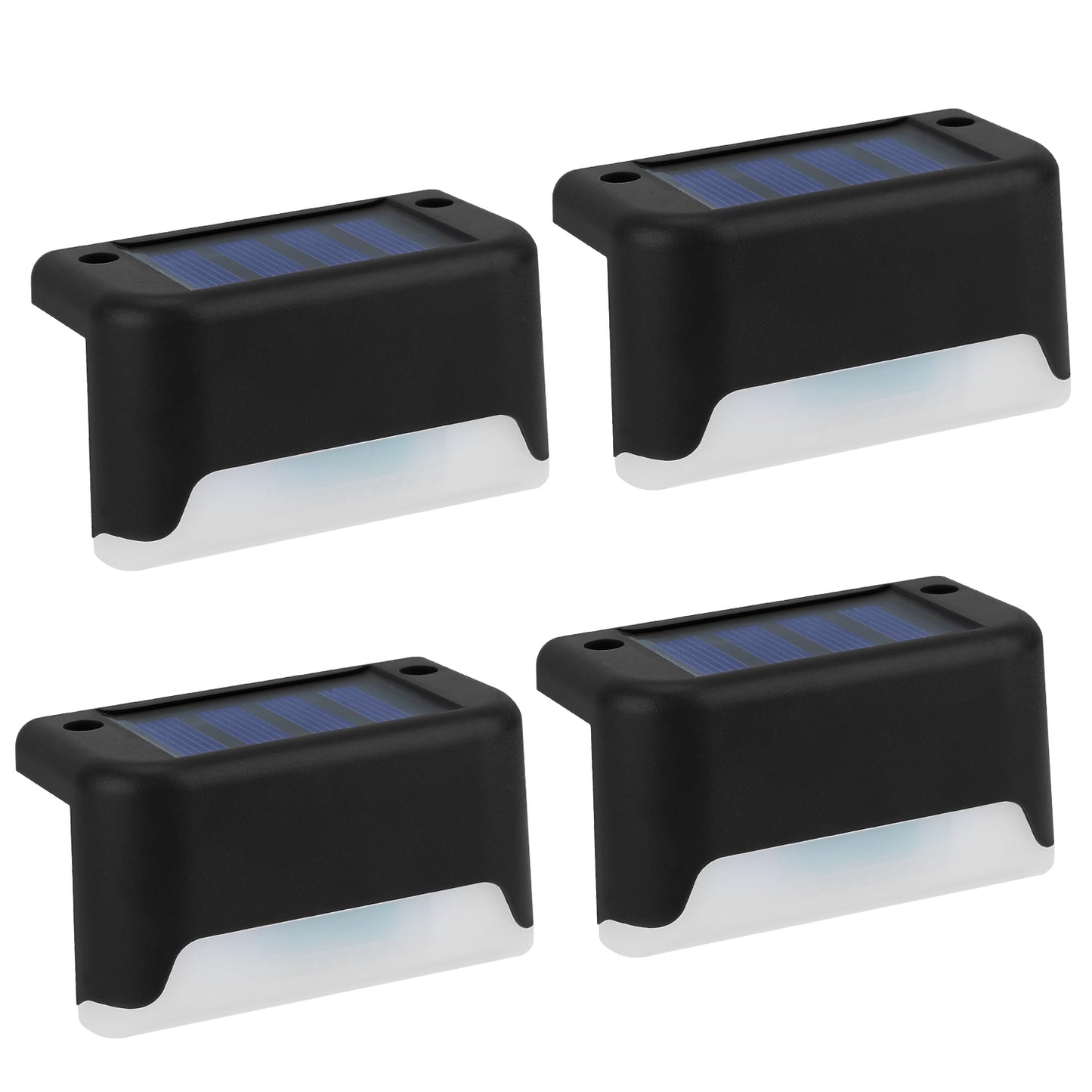 Solar Powered LED Step Lights 4-Pack with Dusk to Dawn Sensor