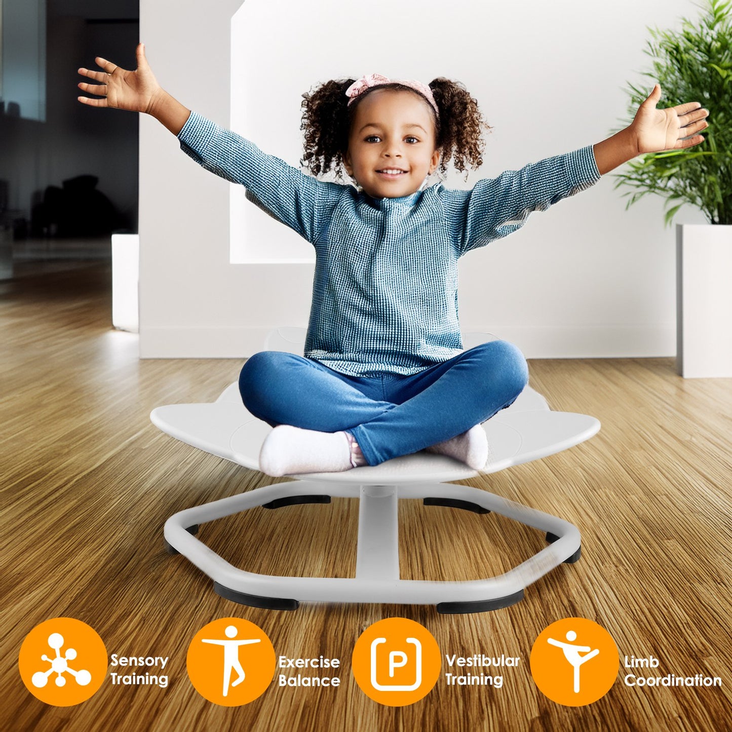 Kids Sensory Swivel Chair for Balance & Coordination Training