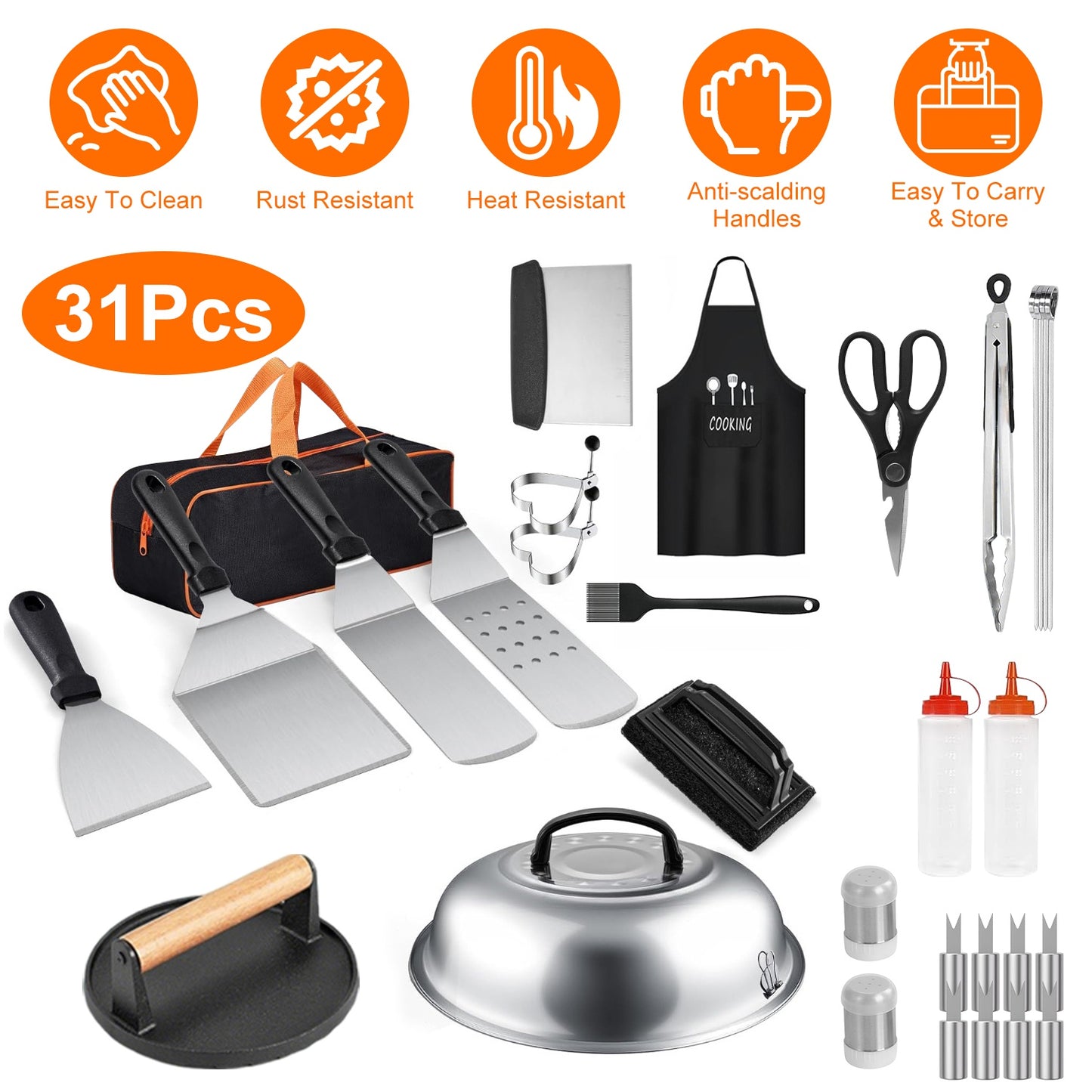 31-Piece Griddle Accessories Kit with Storage Bag