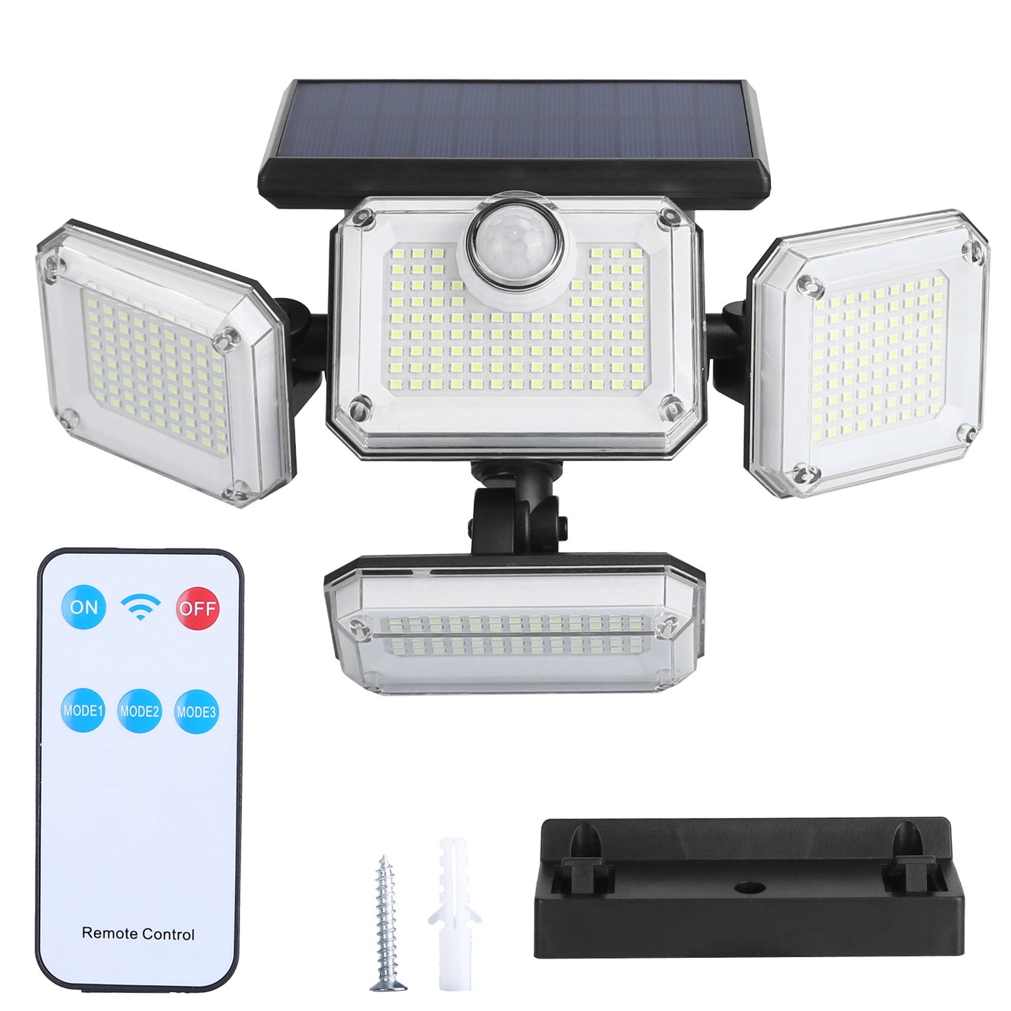 Solar Motion Sensor Wall Light 2-Pack with 333 LED Beads