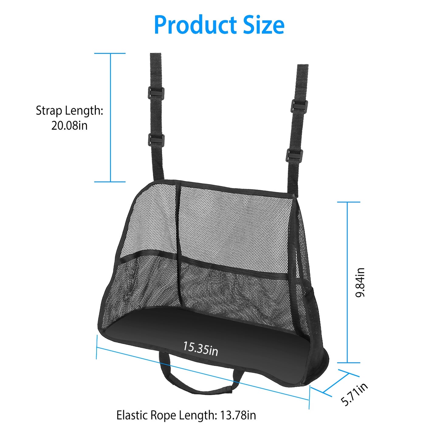 Car Seat Net Organizer with Pet Barrier and Storage Pockets