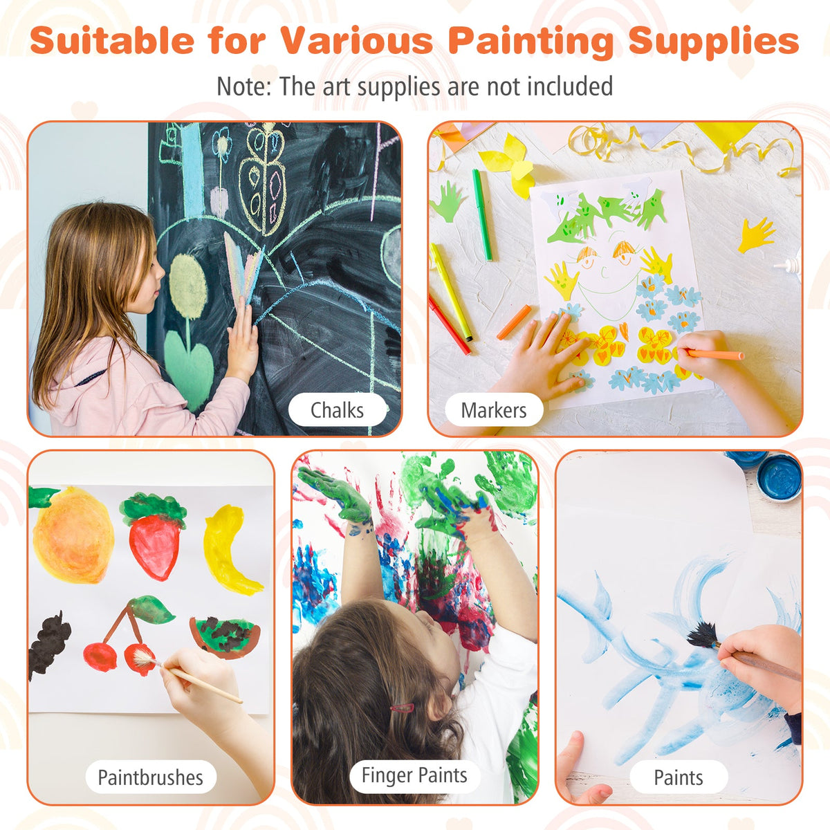 3-in-1 Art Easel for Kids with Magnetic Chalkboard and Whiteboard-Gray