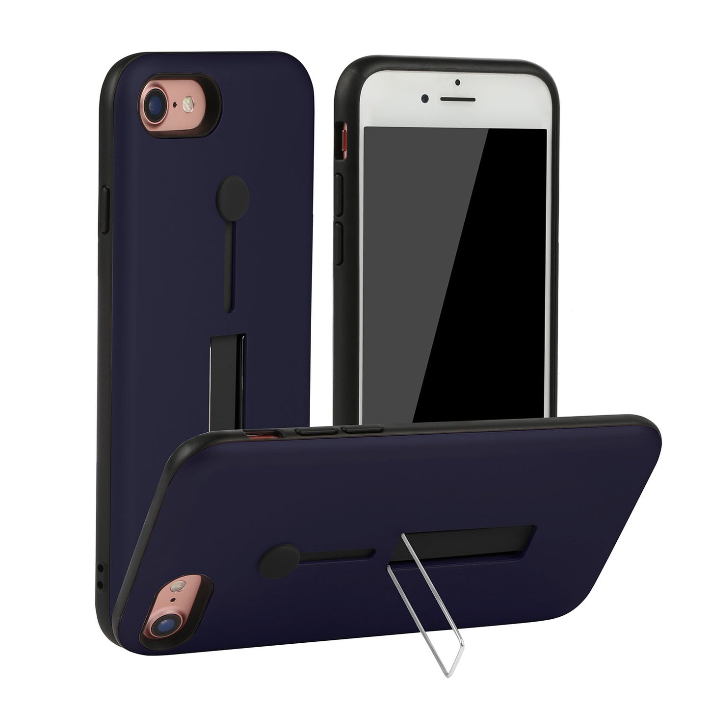 iPhone 8 Case with Finger Strap and Kickstand