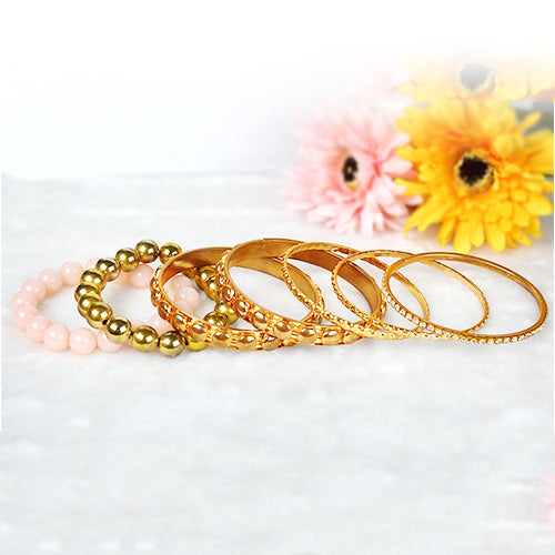 7-Piece Retro Gold Bracelet Set