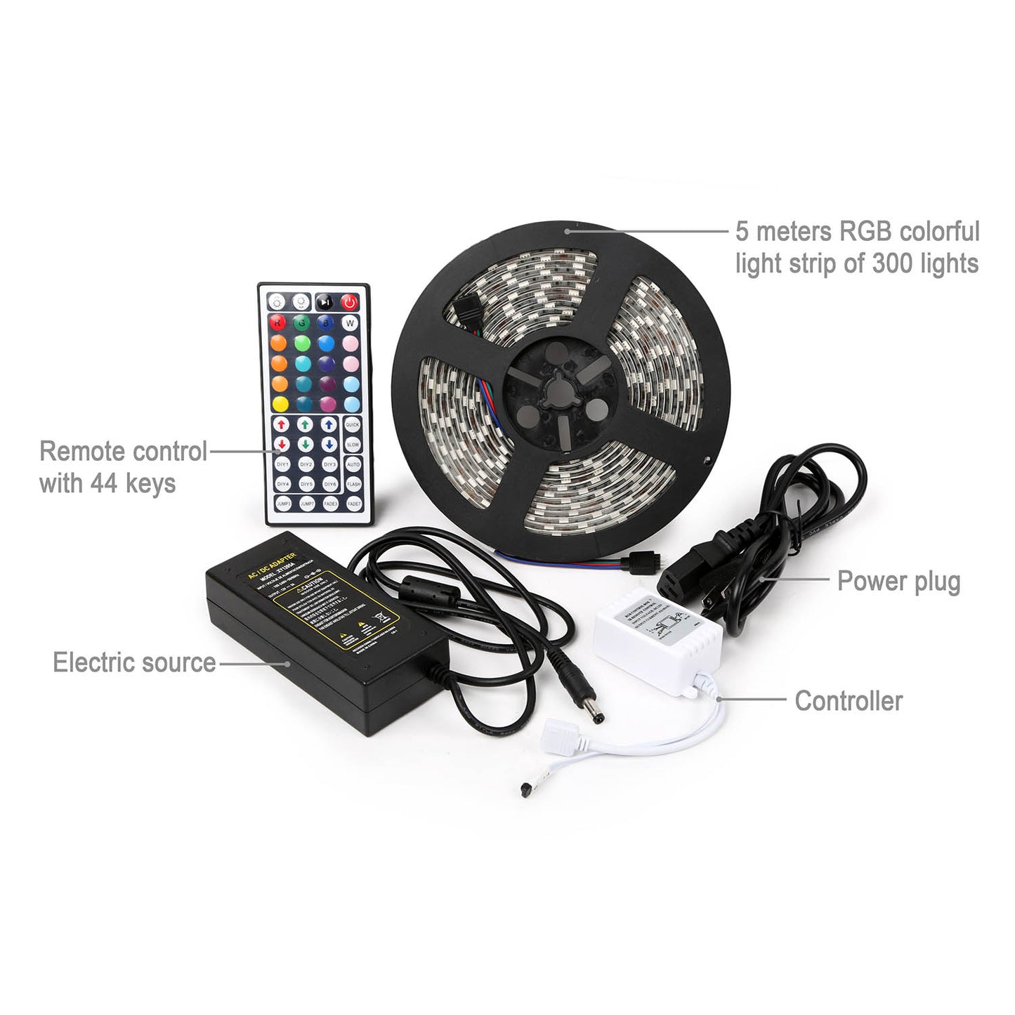 RGB LED Strip Light 16.4ft with Remote Control