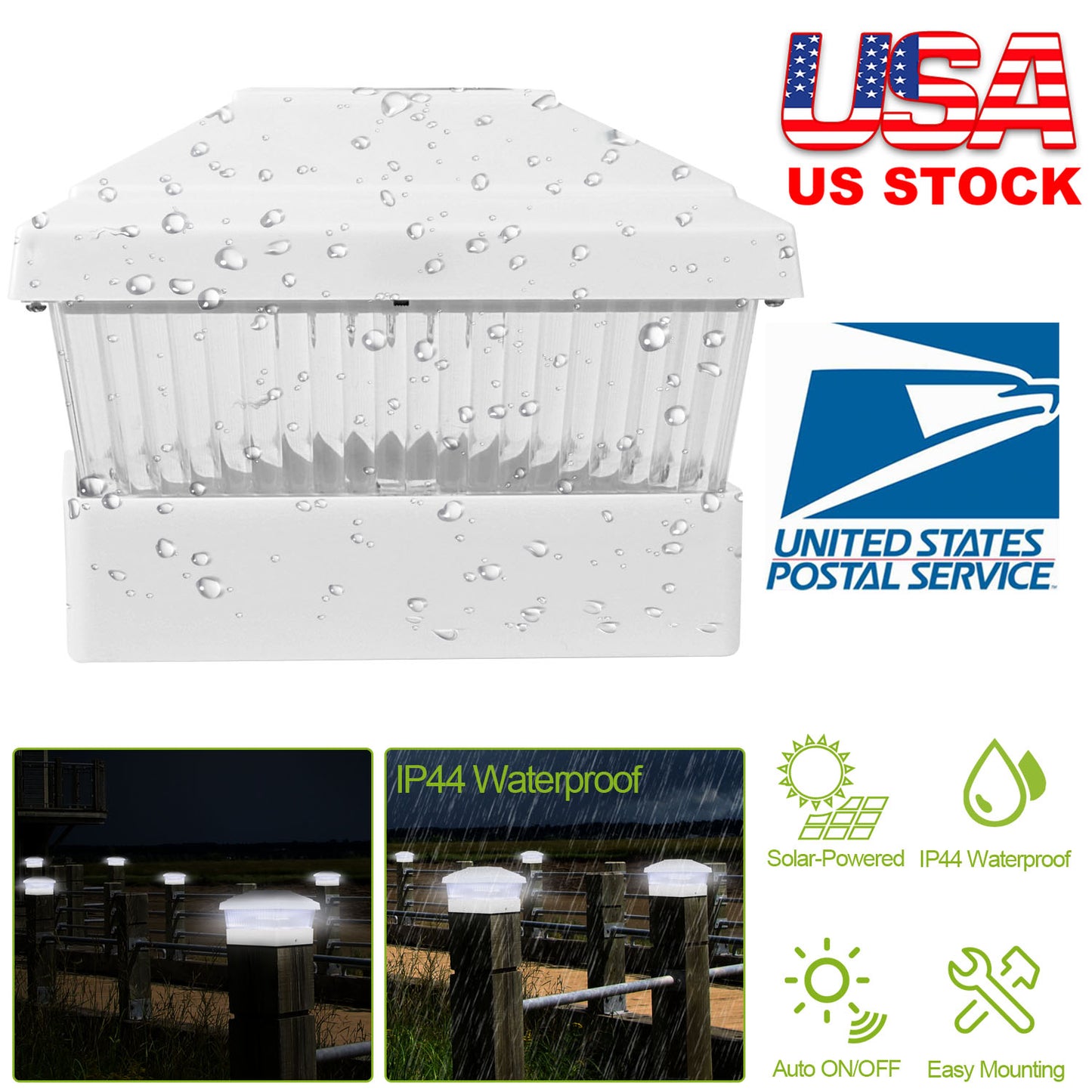 Solar Post Cap Light for 5x5 Inch Fence & Deck Posts