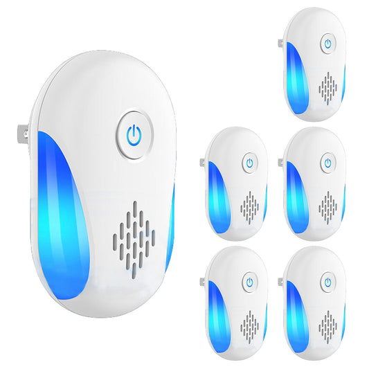 6 Packs Ultrasonic Pest Repellers Electric Plug-In Indoor Pest Control Mouse Repellent Chaser Deterrent Rodent Chaser with 2 Modes for Home Kitchen Of