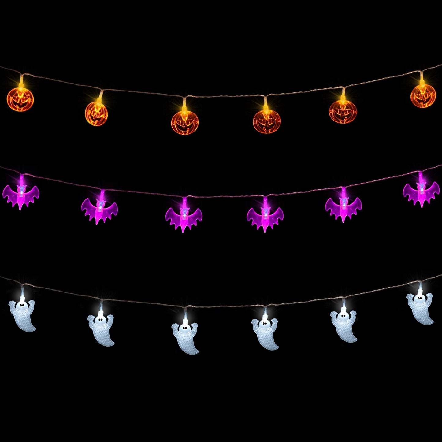 Halloween Ghost String Lights 30 LEDs 9.8ft Battery Powered