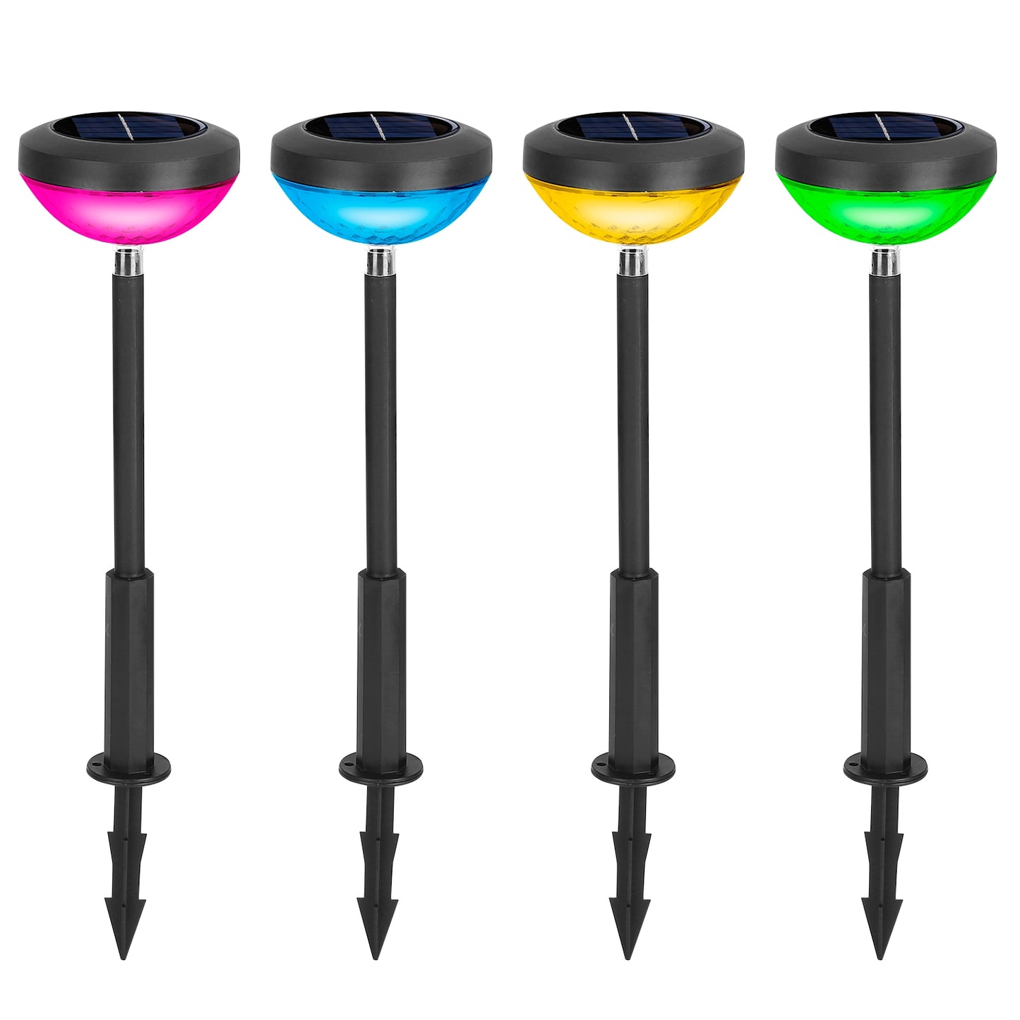 Solar Pathway Lights with Sunflower Pattern Projection (4-Pack)