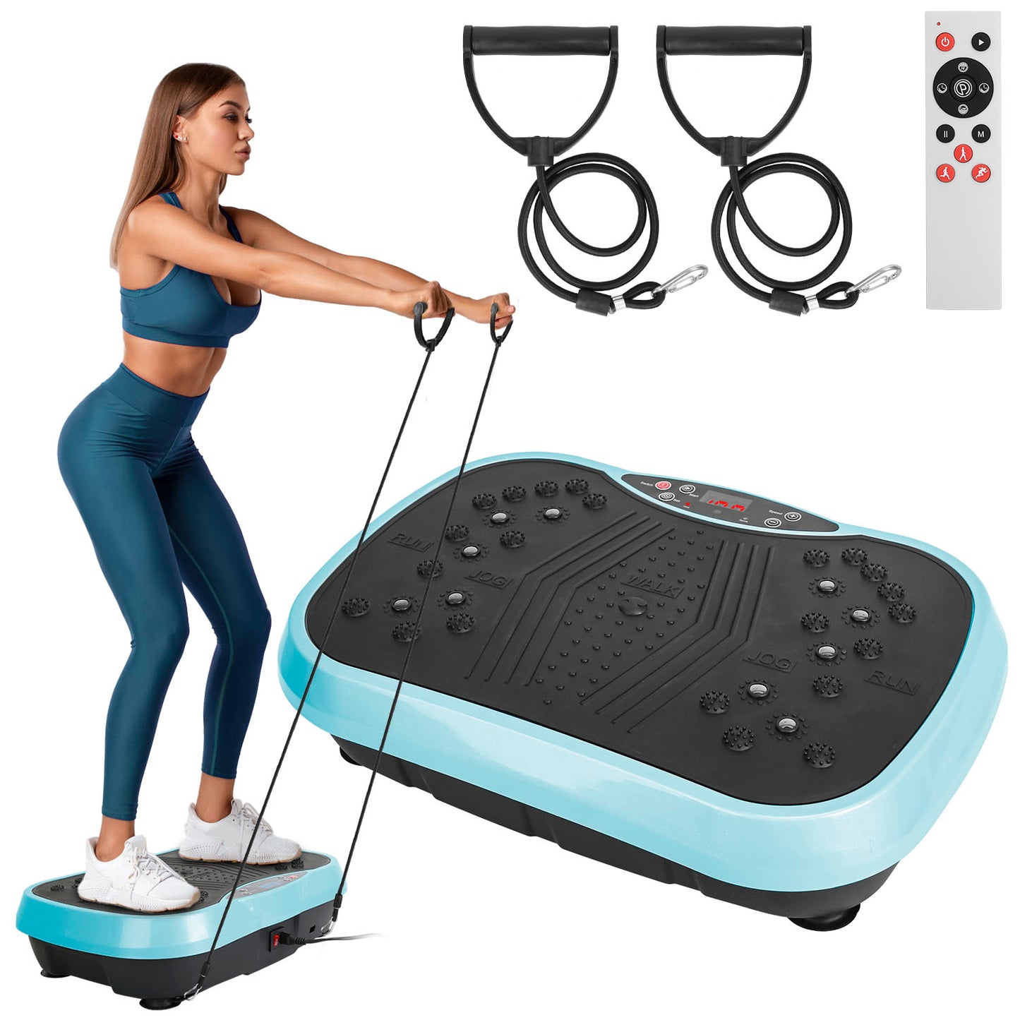 Vibration Platform Exercise Machine with Resistance Bands