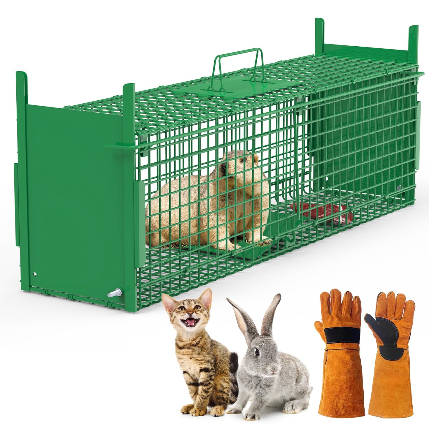 40in Humane Live Animal Trap Cage for Raccoons & Opossums
