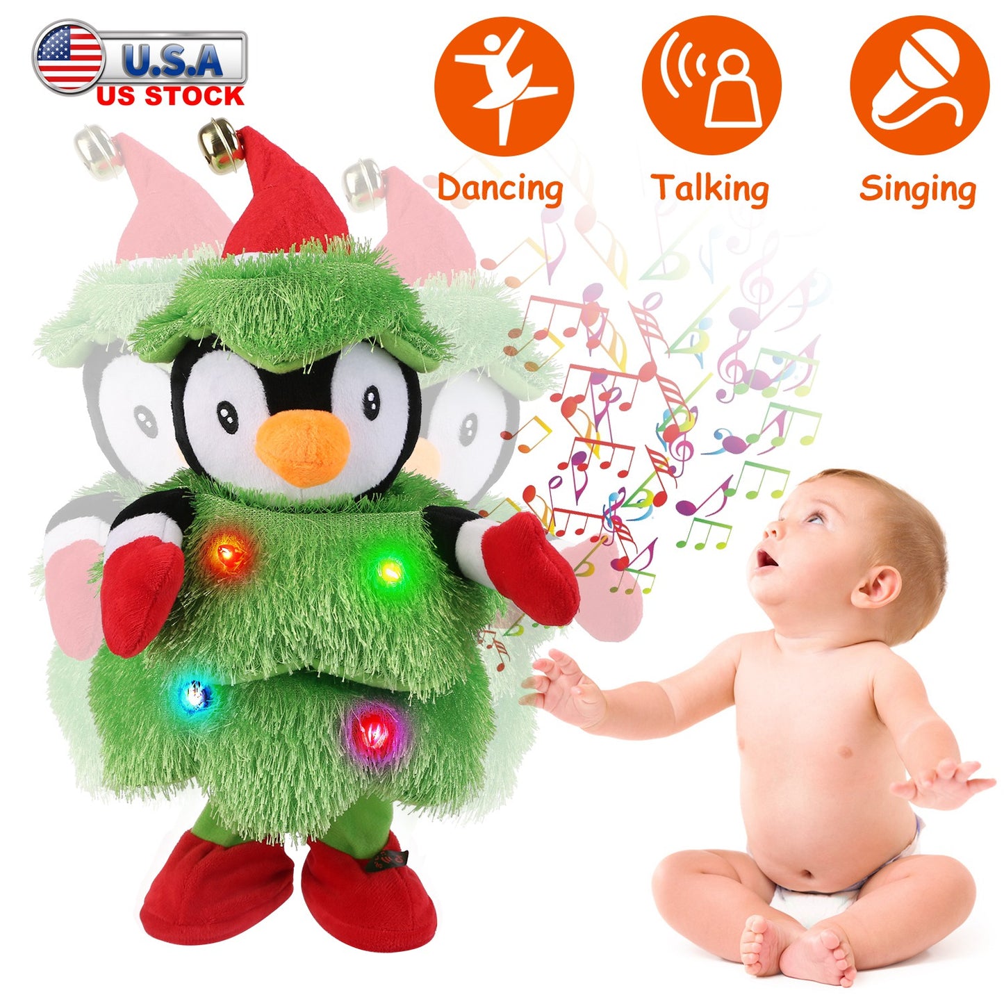 Dancing Singing Plush Toy with Mimicking & Light-Up Features