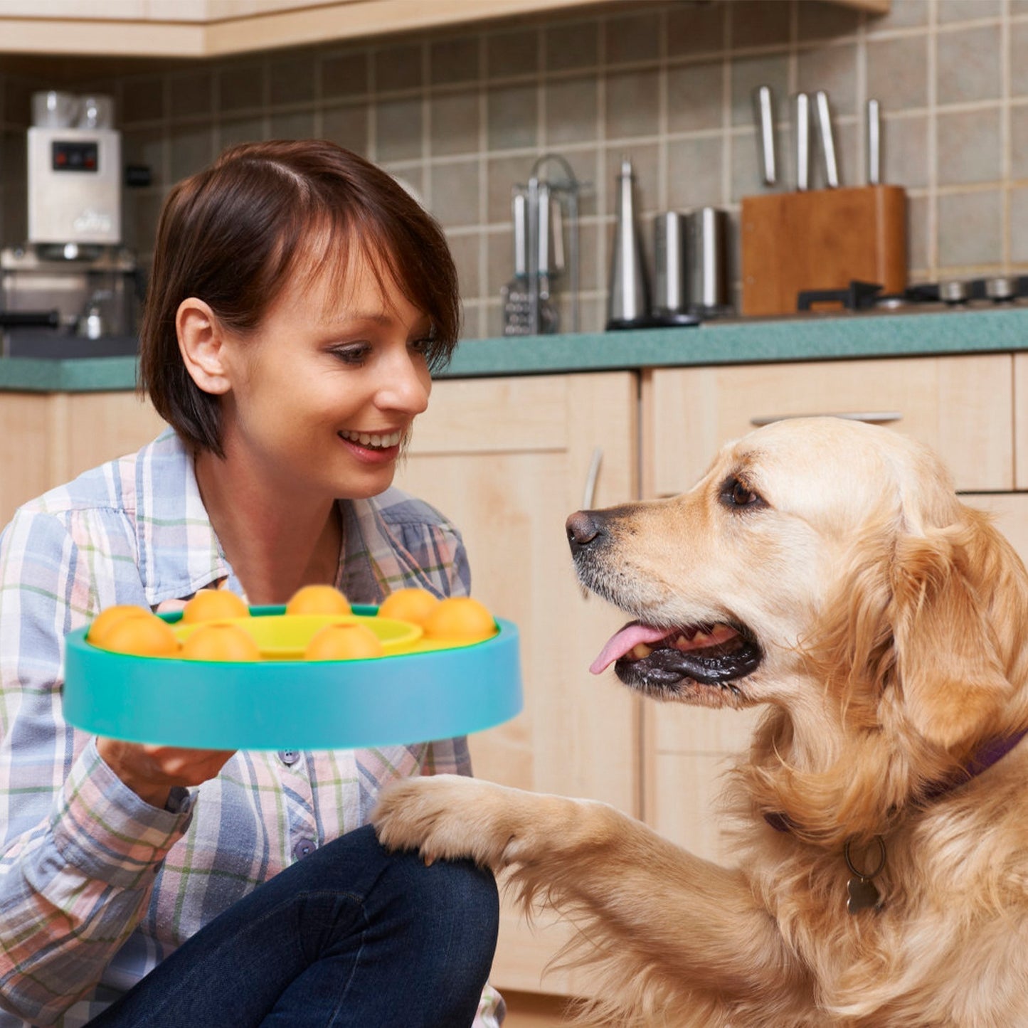 Dog Puzzle Feeder Slow Feed Bowl with Rotating Granaries