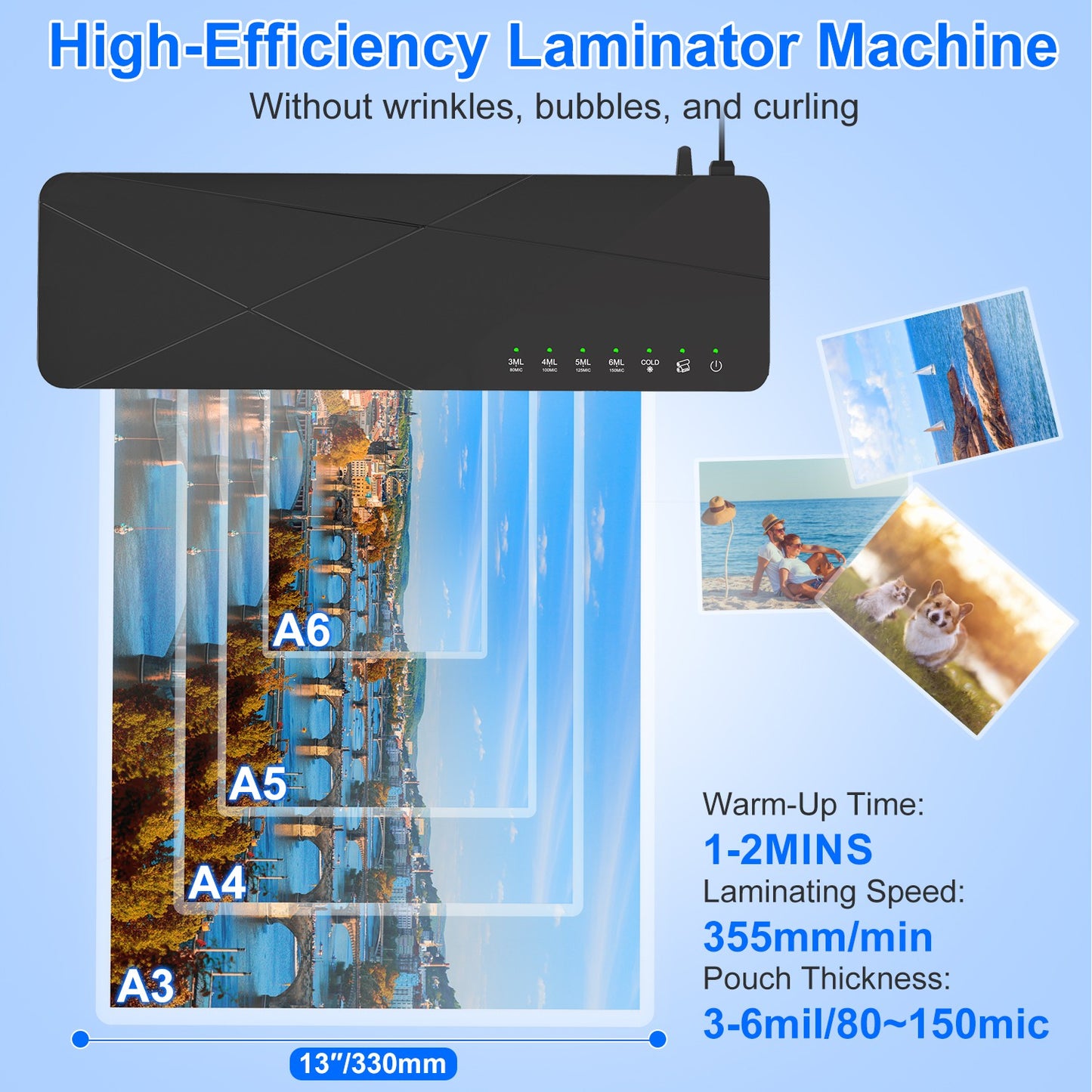 A3 Thermal Laminator Machine with Hot Cold & Foil Modes