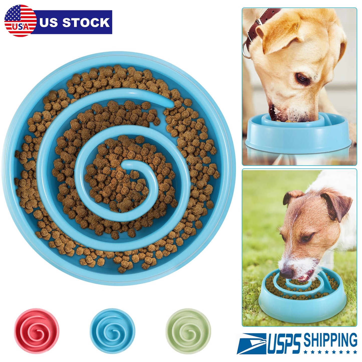 Slow Feeder Dog Bowl with Maze Design for Small & Medium Dogs