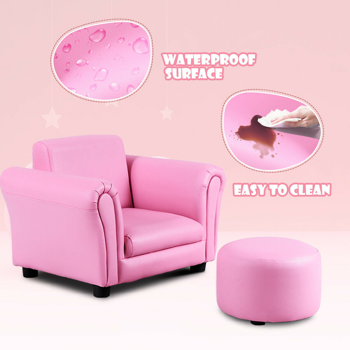 Kids Armrest Sofa with Ottoman