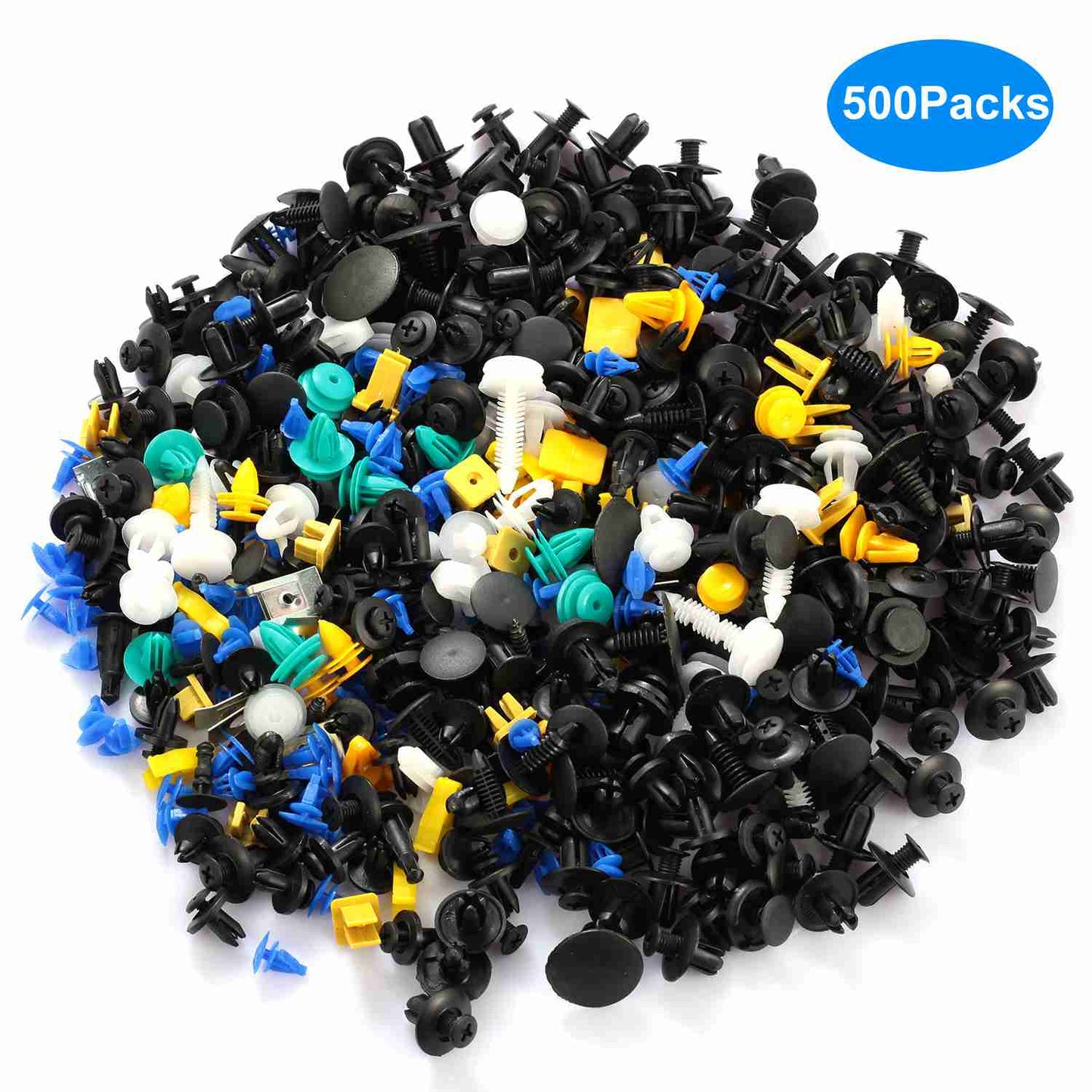 Bumper Fastener Rivets Kit - 500 Pieces, 30 Types
