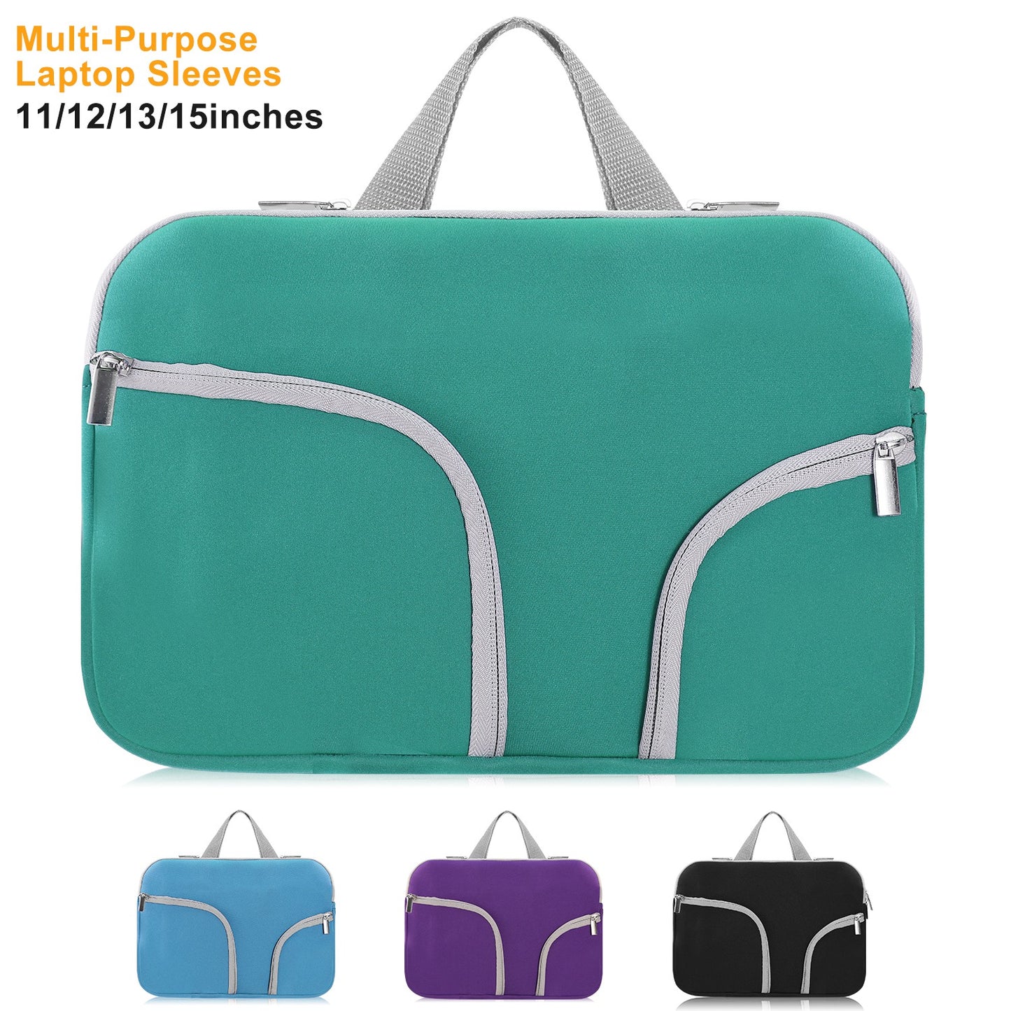 Laptop Sleeve Bag with Front Pockets - Neoprene Protection