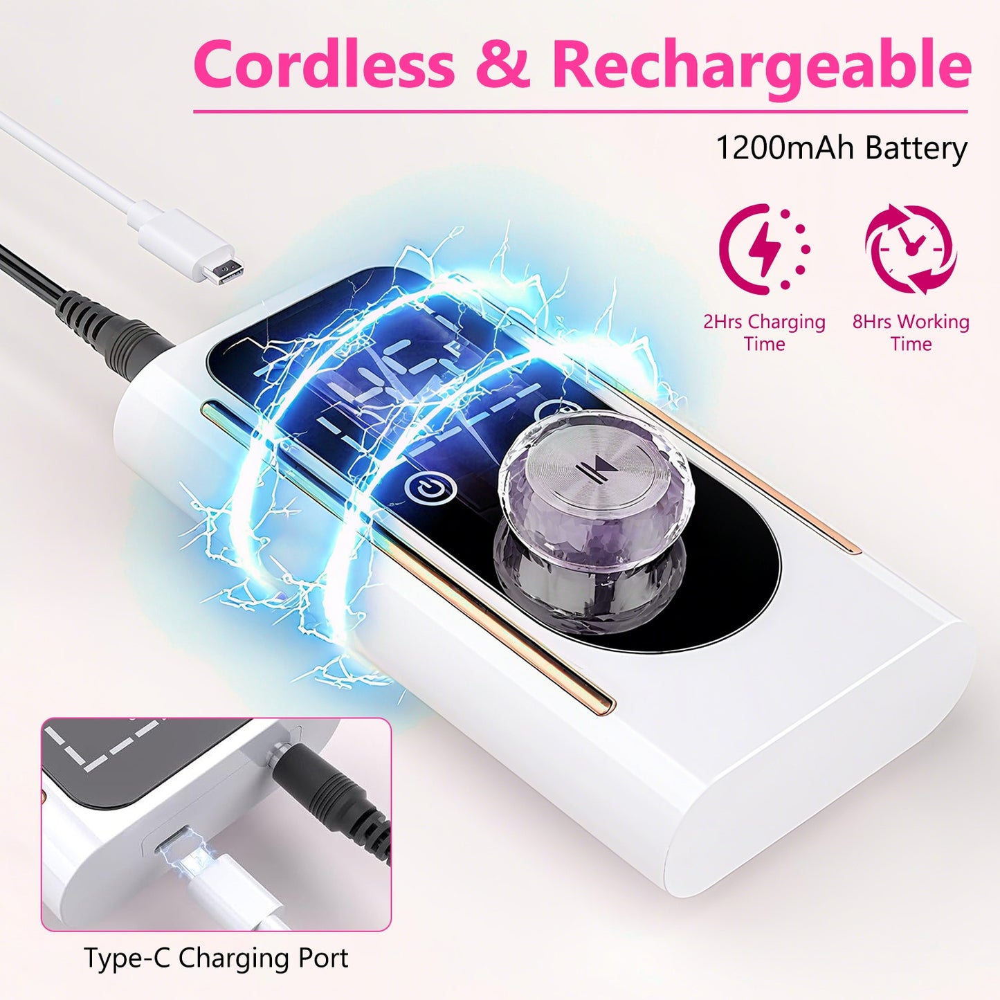 Electric Nail Drill Kit 45000 RPM with 11 Bits & LED Display