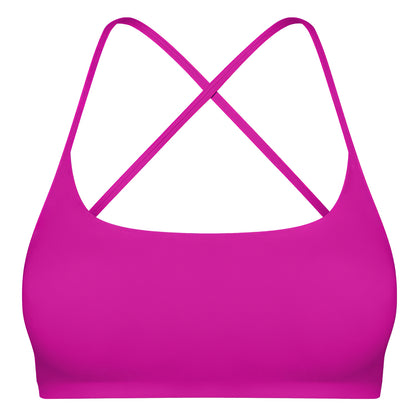 Women Cross Back Sport Bras Padded Strappy Crop Open Back Low Impact Bras Sexy Fitness Tank Tops with Removable Pads Thin Straps for Gym Yoga Workout