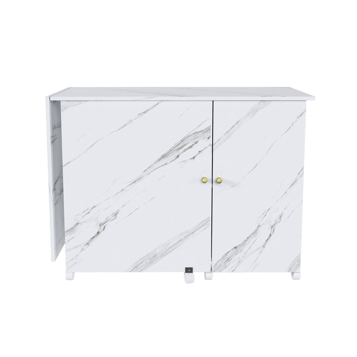 57.5" Foldable Sewing Machine Table with Storage & Casters