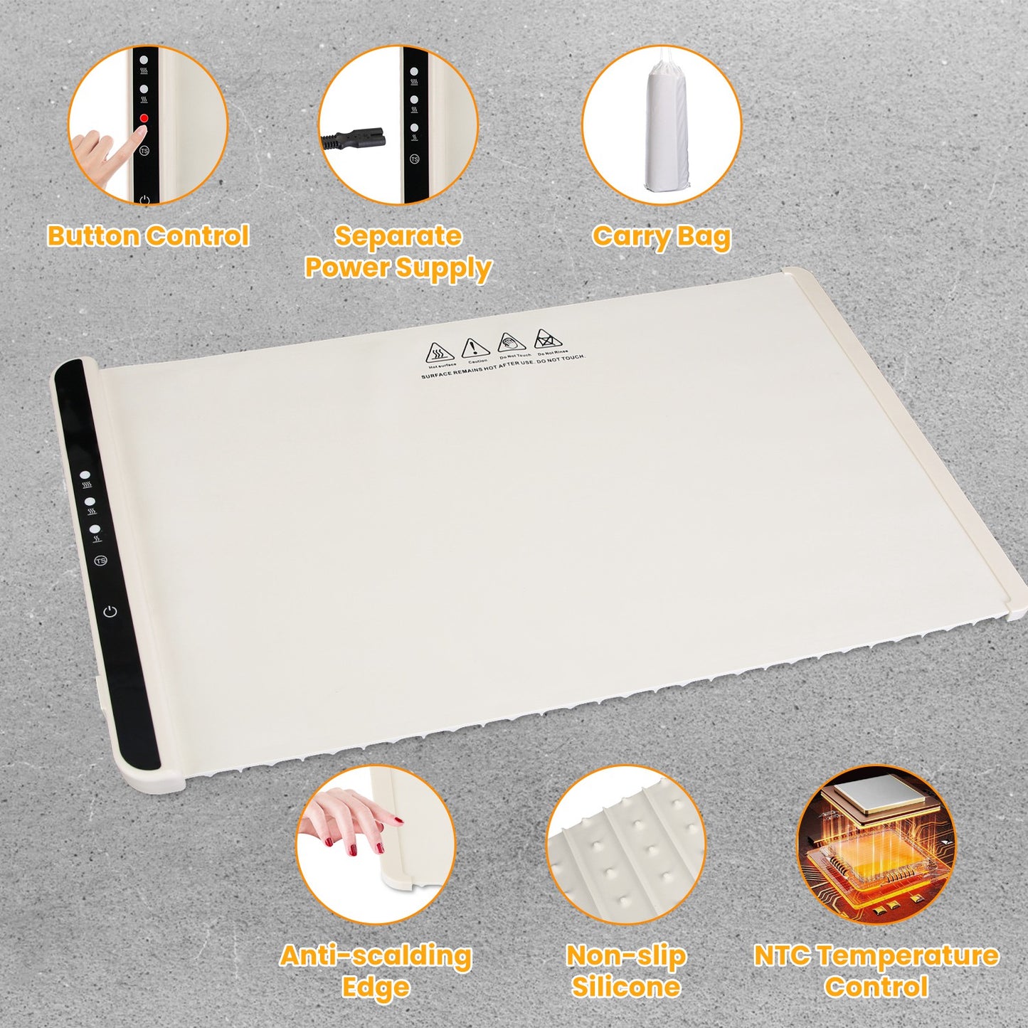 Electric Warming Tray with Adjustable Temperature Control
