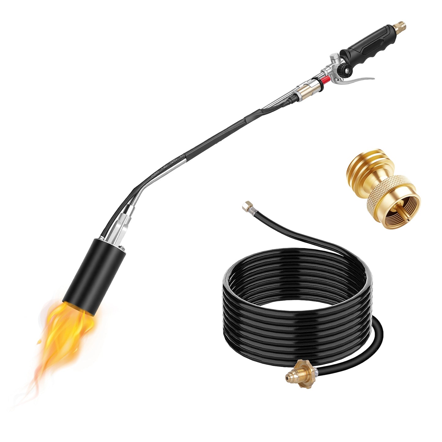 180,000 BTU Propane Weed Torch with 10FT Hose & Piezo Ignition