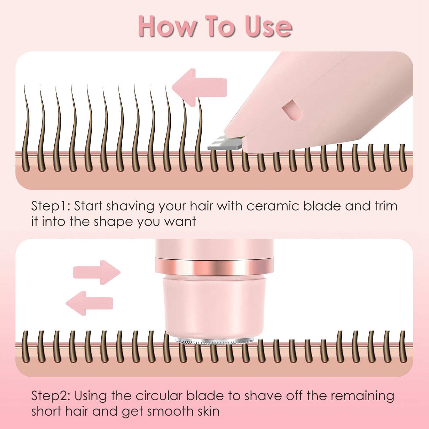 2-in-1 Bikini Trimmer for Women – Cordless & Waterproof