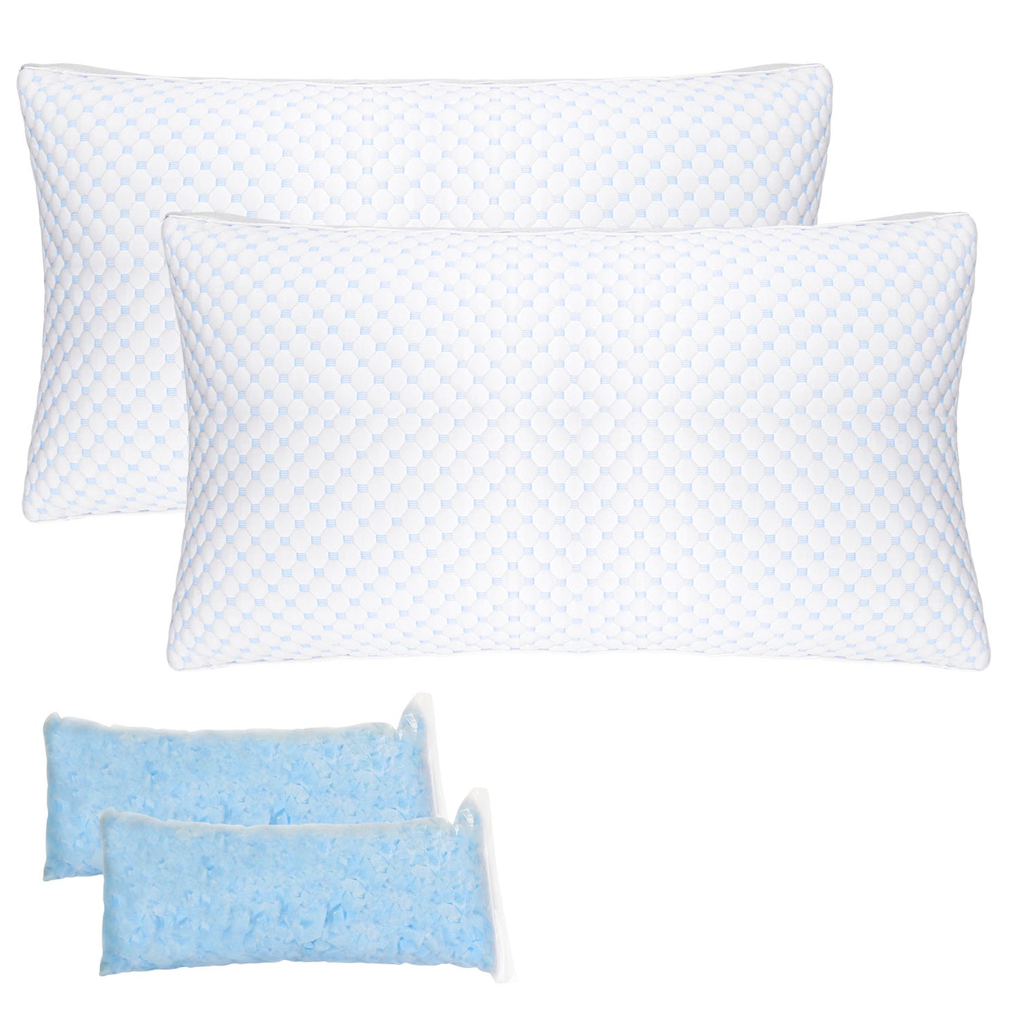 Adjustable Shredded Memory Foam Pillow with Cooling Cover