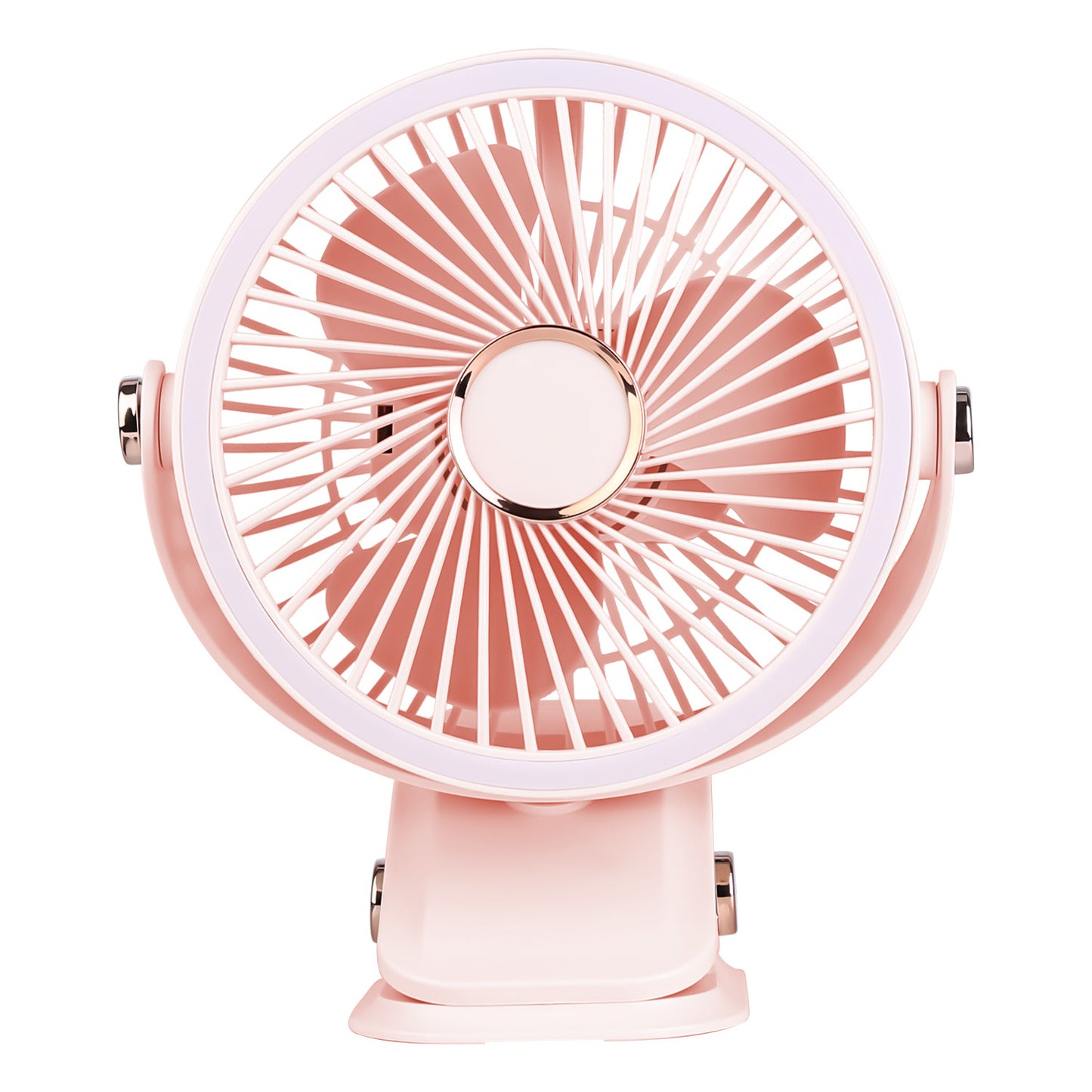 Clip-On Fan with 5 Speeds, LED Light & 720° Rotation
