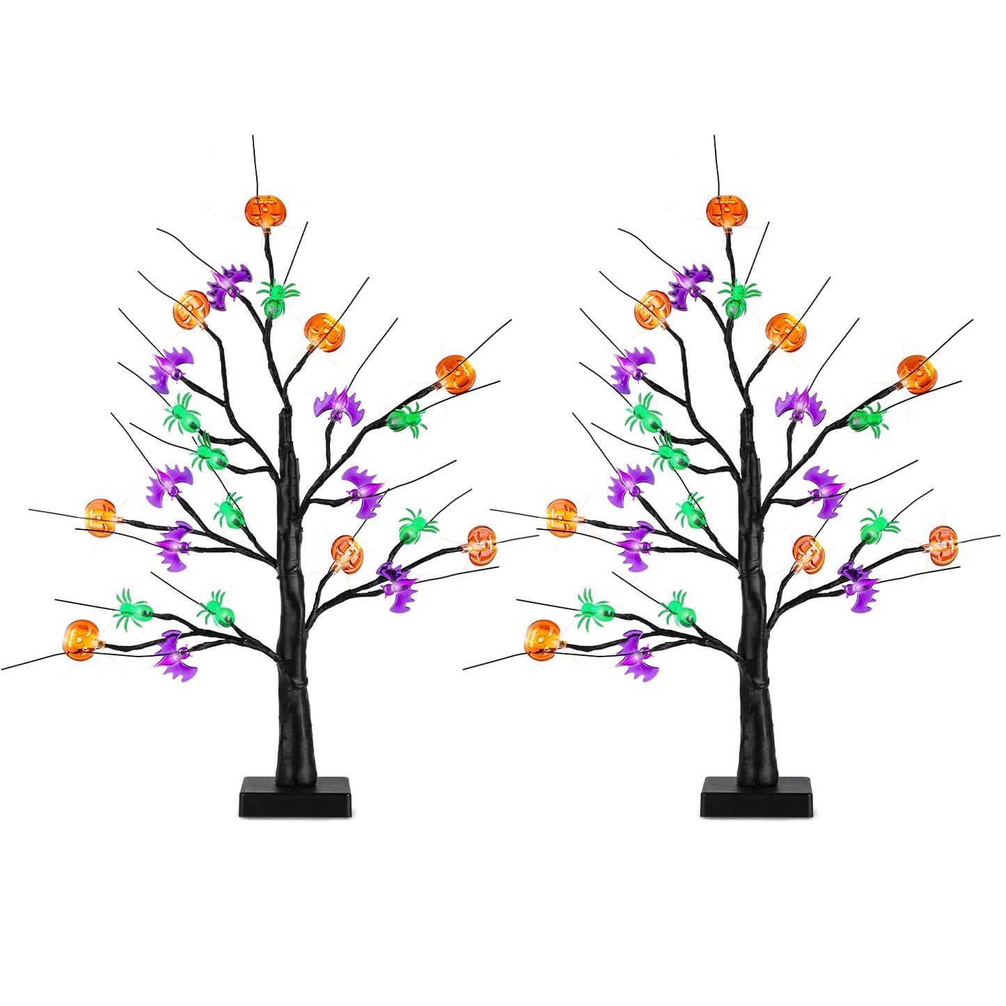Lighted Halloween Tree 2-Pack with Timer & Adjustable Branches