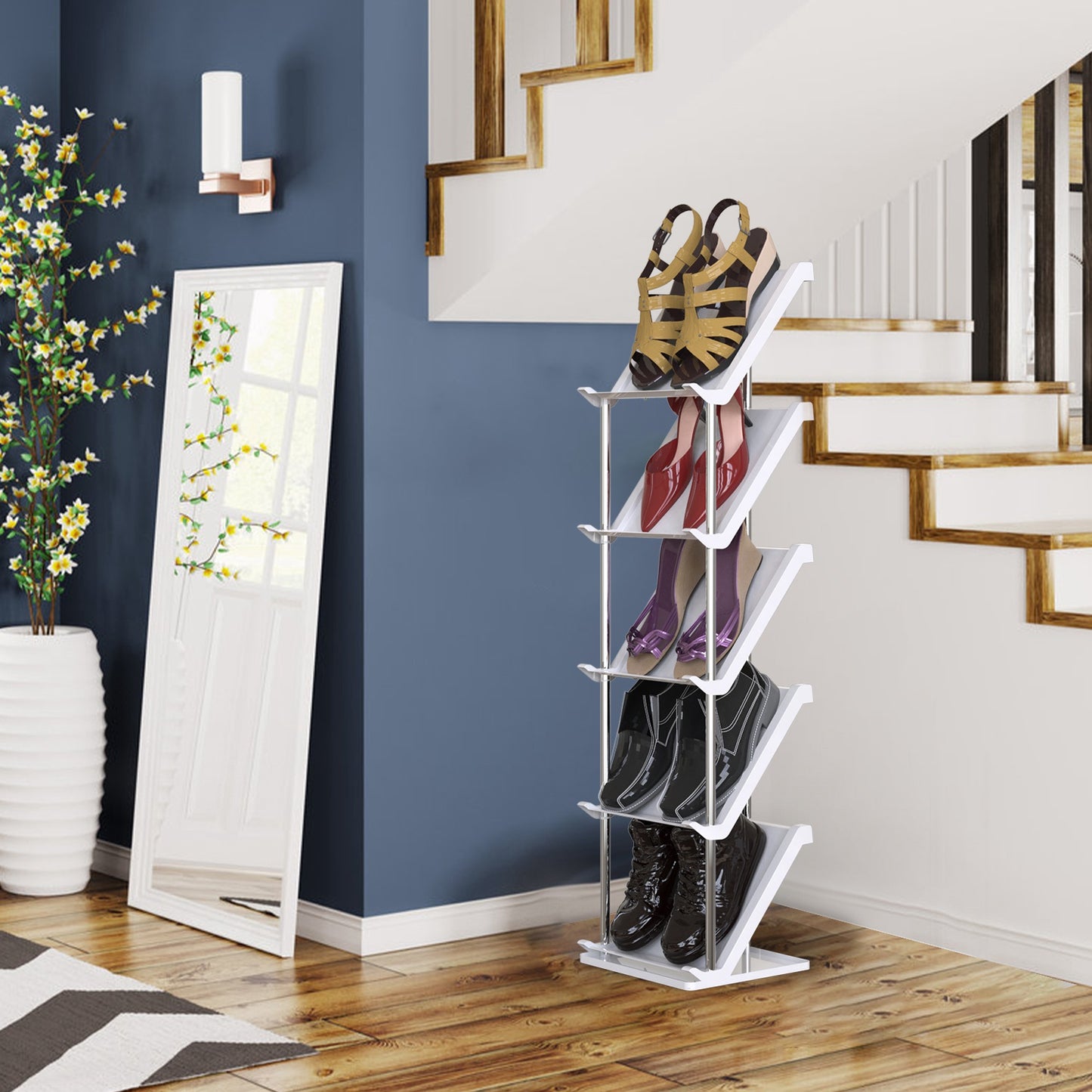 5-Tier Vertical Shoe Rack - Space-Saving Stackable Organizer