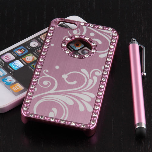 iPhone 5 Bling Crystal Hard Case with Stylus - Pink