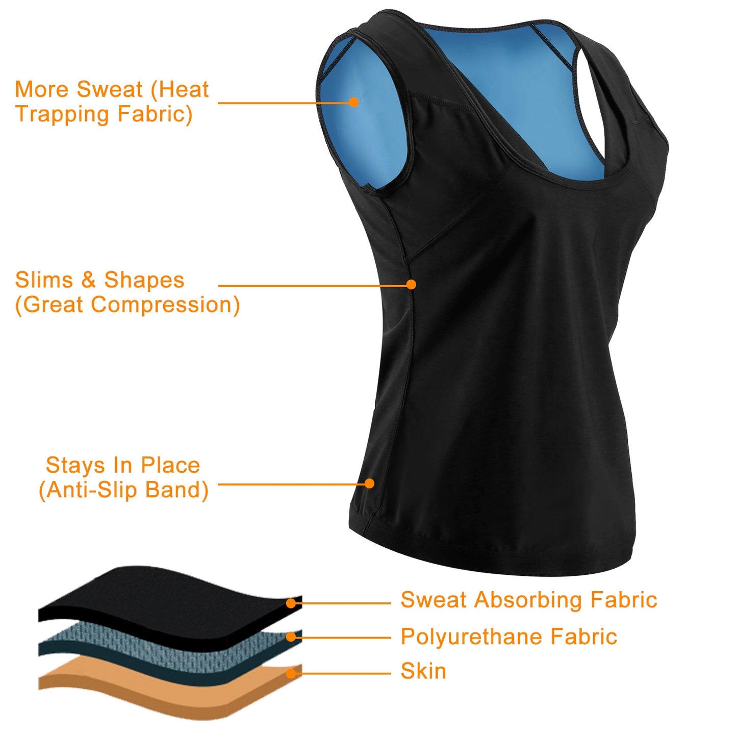 Women's Sweat Vest Waist Trainer for Workout & Sauna