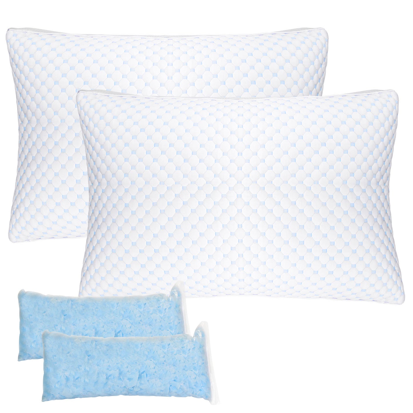 Adjustable Shredded Memory Foam Pillow with Cooling Cover