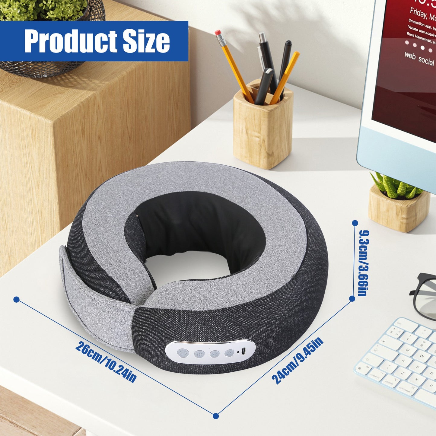 Neck Massager Pillow with Heat & Memory Foam Travel Support