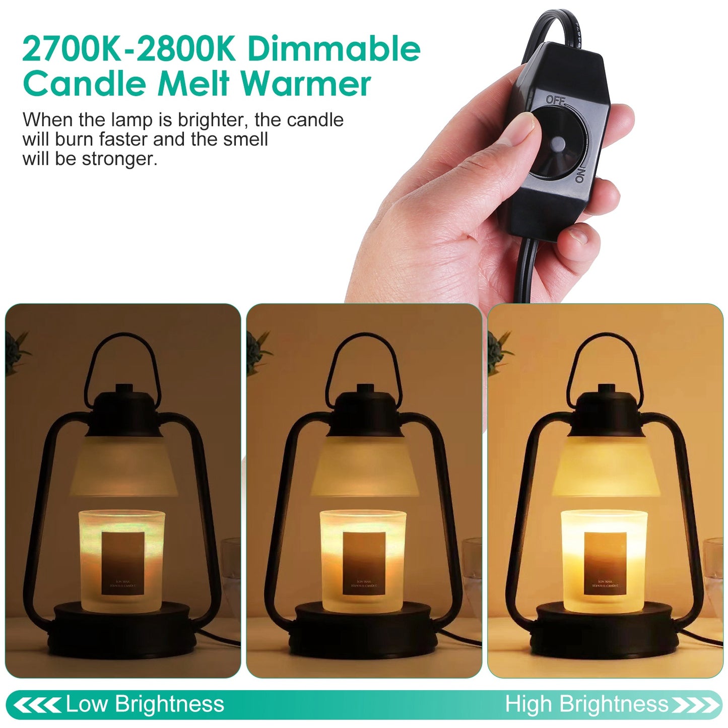 Electric Wax Melt Warmer Lamp with Dimmer & 2 Bulbs