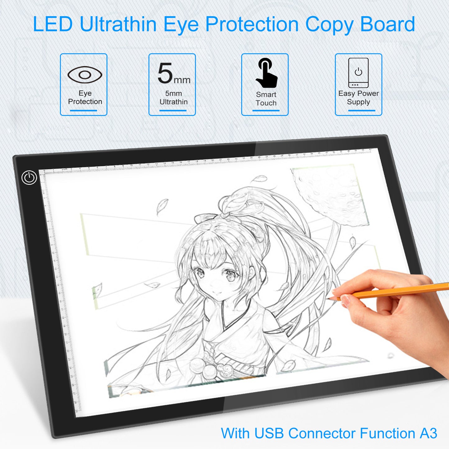 A3 LED Light Box Tracing Pad - Dimmable Ultra-Thin Copy Board